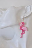 Acrylic Perspex Flamingo Drop Earrings