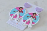 Acrylic HS Harry Styles Illustration Drop Earrings