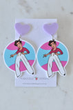 Acrylic HS Harry Styles Illustration Drop Earrings