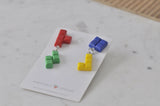 Novelty Fun Tetris Drop Dangle Earrings