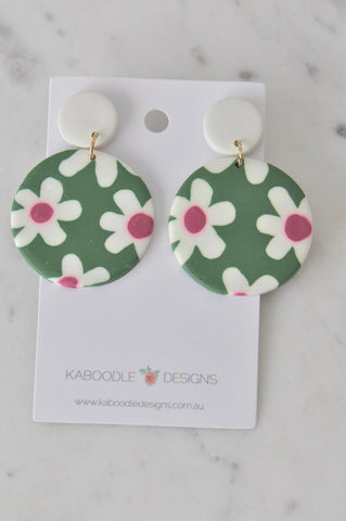 Clay Flowers Drop Dangle Earrings