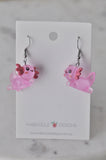 Axolotl Dangle Drop Earrings - Pink