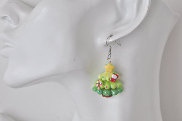Christmas Tree and Calendar Novelty Dangle Drop Earrings