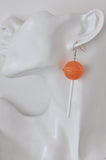 Lollipop Candy Novelty Fun Drop Dangle Earrings - Orange