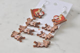 Acrylic Christmas Santa Sleigh Rudolf Reindeers Drop Dangle Earrings