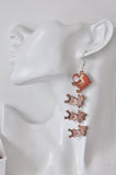 Acrylic Christmas Santa Sleigh Rudolf Reindeers Drop Dangle Earrings