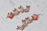 Acrylic Christmas Santa Sleigh Rudolf Reindeers Drop Dangle Earrings