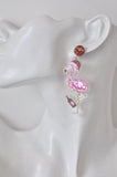 Acrylic Christmas Merry Christmas Xmas Flamingo Wine Drop Dangle Earrings