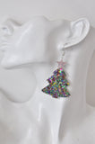 Acrylic Christmas Merry Christmas Xmas Tree Star Drop Dangle Earrings