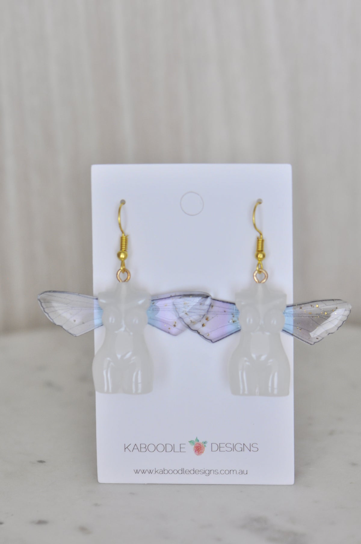 Butterfly Wings Woman Torso Whimsical Drop Dangle Earrings