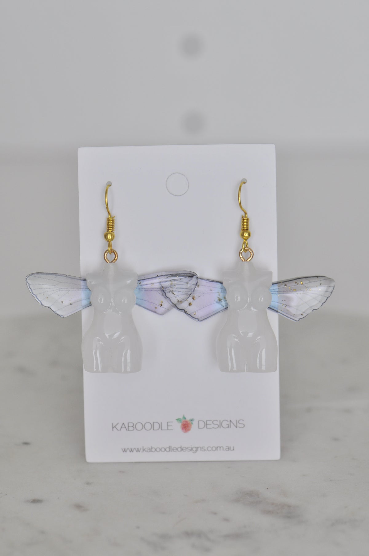Butterfly Wings Woman Torso Whimsical Drop Dangle Earrings