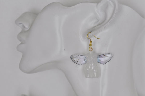Butterfly Wings Woman Torso Whimsical Drop Dangle Earrings