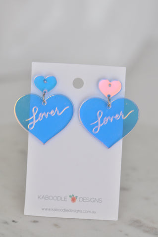 Acrylic Translucent Lover Song Music Heart Drop Dangle Earring