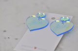 Acrylic Translucent Lover Song Music Heart Drop Dangle Earring