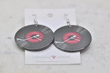 *** Acrylic Resin Retro Vinyl Record Drop Dangle Earrings