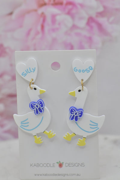 Acrylic Silly Goose Drop Dangle Earrings