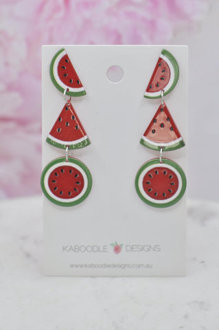 Acrylic Fruit Watermelon Drop Dangle Earrings