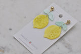 Acrylic Fruit Lemon Drop Dangle Earrings