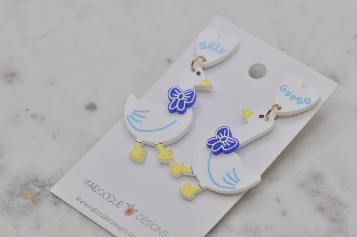 Acrylic Silly Goose Drop Dangle Earrings