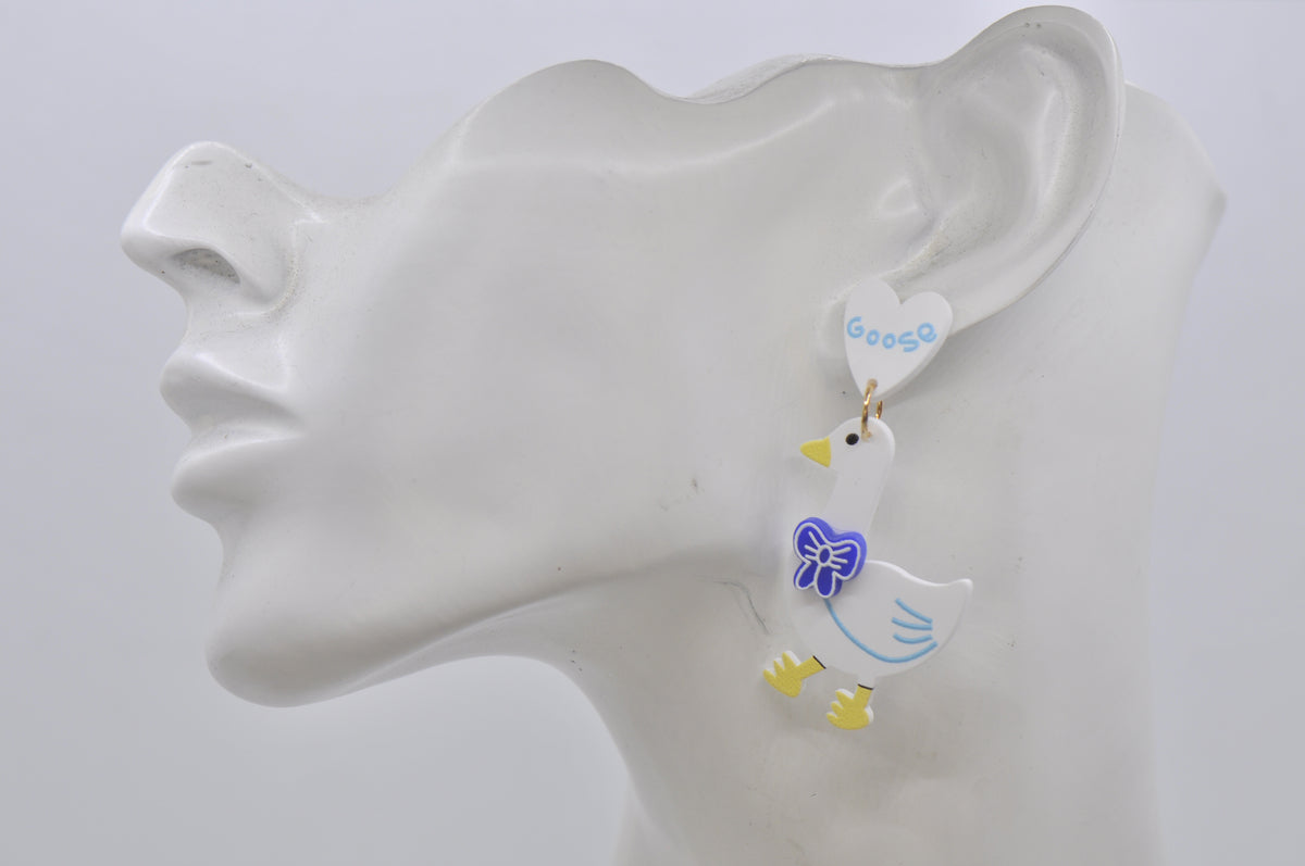 Acrylic Silly Goose Drop Dangle Earrings
