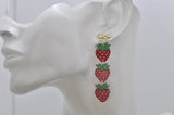 Acrylic Fruit Strawberry Drop Dangle Earrings