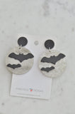 *** Acrylic Halloween Bat and Moon Drop Dangle Earrings