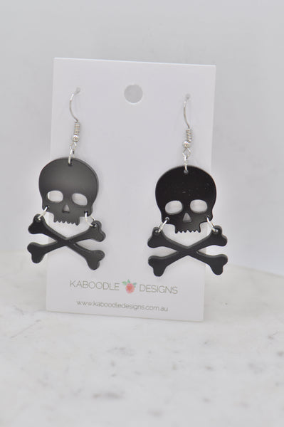 *** Acrylic Halloween Skull Drop Dangle Earrings