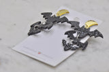 *** Acrylic Halloween Bats Moon Drop Dangle Earrings