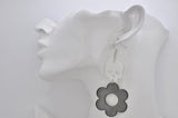 *** Acrylic Halloween Skull and Flower Drop Dangle Earrings