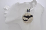 *** Acrylic Halloween Bat and Moon Drop Dangle Earrings