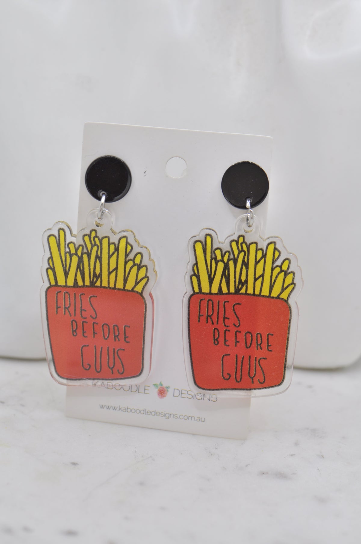 Acrylic Fries Before Guys Chips Drop Dangle Earrings