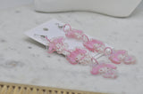 Acrylic Cartoon Pink Rabbit Drop Dangle Earrings