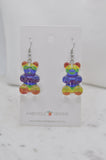 Rainbow Gummy Bear Dangle Drop Earring