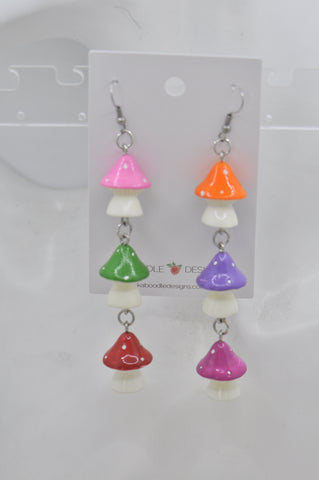Mushroom Drop Dangle Earrings