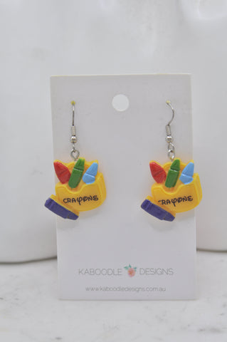 Miniature School Teachers Classroom Crayon Dangle Earring