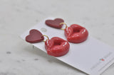Acrylic Perspex Red Lip Drop Dangle Earrings