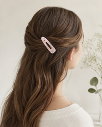 Rectangular Barrette Hair Clip - Pastel Pink Flakes
