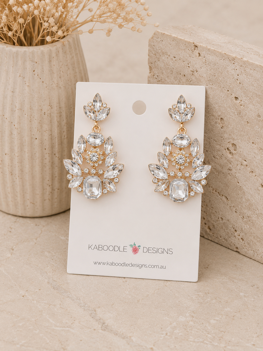 Diamonte Rhinestone Statement Drop Dangle Earrings
