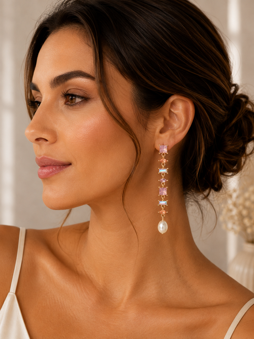 Diamonte Rhinestone Statement Drop Dangle Earrings