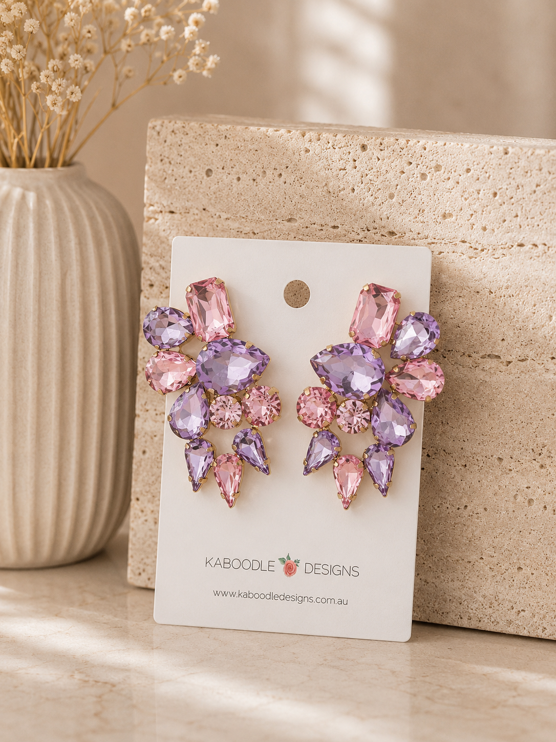 Diamonte Rhinestone Statement Stud Earrings