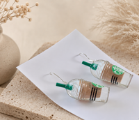 Coffee Frappe Earrings - Miniature Starbucks 3D Mocha Chocolate Dangle