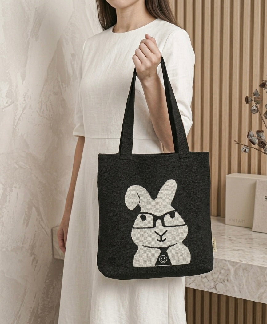 Bunny Rabbit Knit Tote Bag