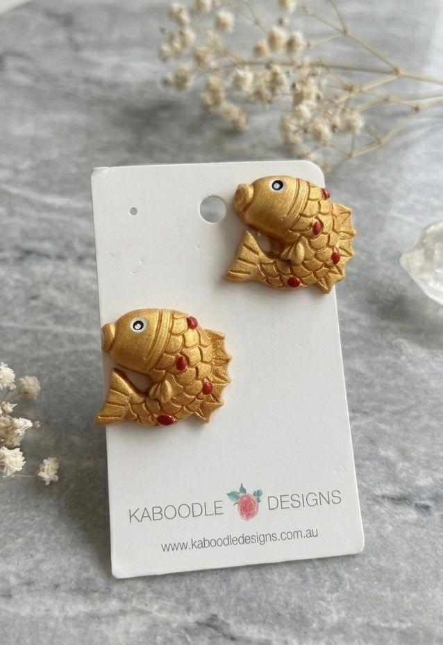 Koi Fish Stud Earrings