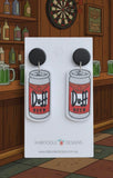 Acrylic Duff Beer TV Show Novelty Dangle Drop Earrings