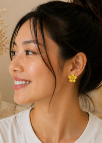 Tulip and Sunflower Stud Earrings