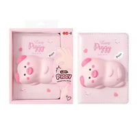 Cute Squishy Pig Notebook with Illustrated Coloured Pages