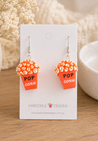 Popcorn Earrings - Movie Cinema Dangle Drops