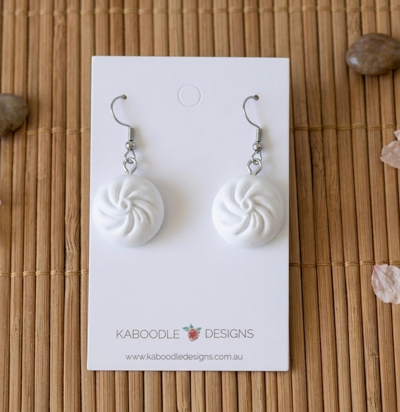 Dumpling Bao Pork Bun Yum Cha Dangle Earrings