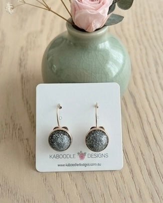 Handmade Round Clip Leverback Dangle Earrings