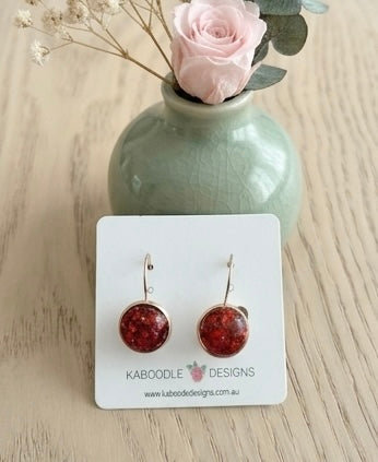 Handmade Round Clip Leverback Dangle Earrings
